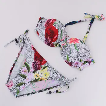 SHEASY Brand Retro Floral Printed & Letter Sexy Push Up Bikini Swimwear Women Halter Swimsuit Hot Girls Beach Wear Bathing Suit
SHEASY Brand Retro Floral Printed & Letter Sexy Push Up Bikini Swimwear Women Halter Swimsuit Hot Girls Beach Wear Bathing Suit