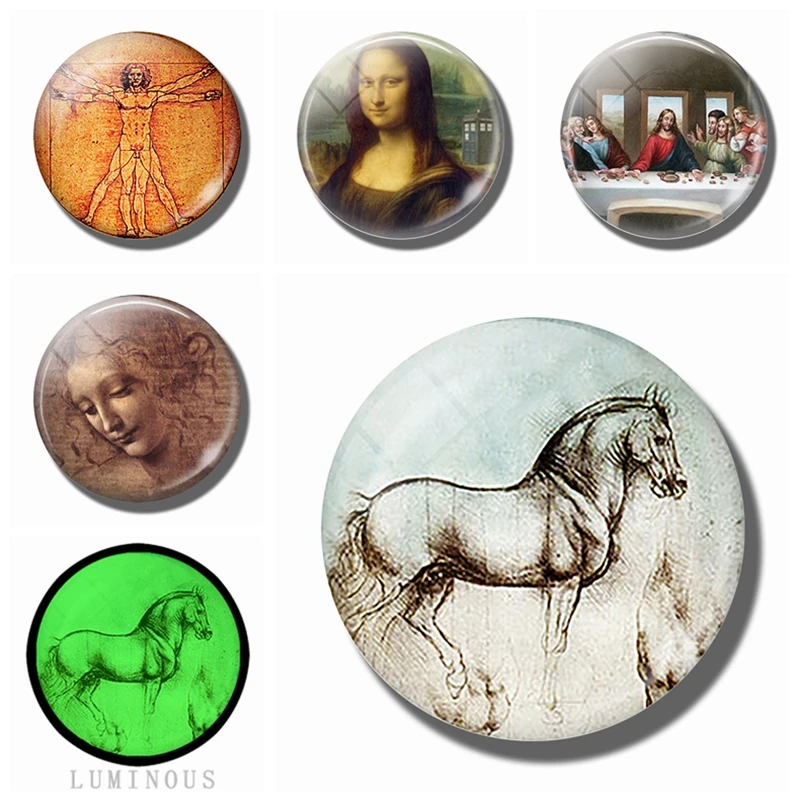 Luminous Leonardo Da Vinci Vintage Art Fridge Magnets 30 MM Glass Refrigerator Magnet Glowing At Night Fridge Magnetic Holder
Luminous Leonardo Da Vinci Vintage Art Fridge Magnets 30 MM Glass Refrigerator Magnet Glowing At Night Fridge Magnetic Holder