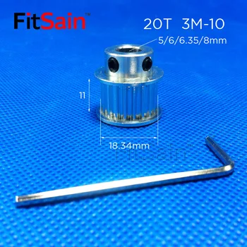 FitSain-3M 20T Synchronous Wheel Width 10mm Aluminum Alloy Pulley Hole 5/6/6.35/8mm
FitSain-3M 20T Synchronous Wheel Width 10mm Aluminum Alloy Pulley Hole 5/6/6.35/8mm