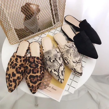 Fashion Women Flip Flops Woman Pointed Toe Slippers Flock/PU Leather Outdoor Slides Shoes Summer Mules Serpentine/Leopard Shoes
Fashion Women Flip Flops Woman Pointed Toe Slippers Flock/PU Leather Outdoor Slides Shoes Summer Mules Serpentine/Leopard Shoes