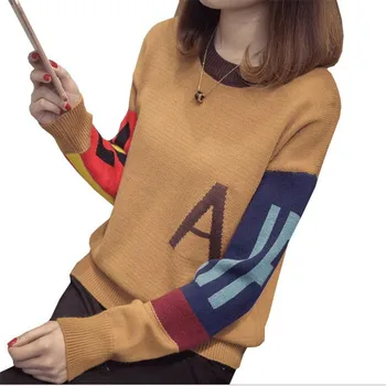 2018Fashion Print Letter Women Sweater Female Autumn Winter Knitted Tops Jumper Short Warm Sweater Pullovers O-Neck Tops CQ2813
2018Fashion Print Letter Women Sweater Female Autumn Winter Knitted Tops Jumper Short Warm Sweater Pullovers O-Neck Tops CQ2813