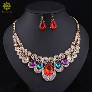 Fashion Indian Jewellery Blue Crystal Necklace Earrings Bridal Jewelry Sets For Brides Party Wedding Accessories Decoration
Fashion Indian Jewellery Blue Crystal Necklace Earrings Bridal Jewelry Sets For Brides Party Wedding Accessories Decoration