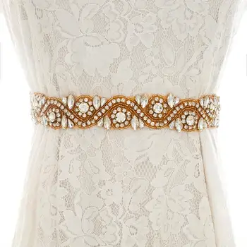 Gold Crystal Bridal Dress Sash Rhinestones Wedding Belt Handmade Pearls Bridal Belt For Bridal Accessories S121G
Gold Crystal Bridal Dress Sash Rhinestones Wedding Belt Handmade Pearls Bridal Belt For Bridal Accessories S121G