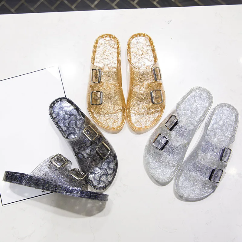 Women Slippers Summer Flat Jelly Shoes Non-Slip Crystal Transparent Slides Open Toe Buckle Strap Female Outdoor Beach Shoes 2019
Women Slippers Summer Flat Jelly Shoes Non-Slip Crystal Transparent Slides Open Toe Buckle Strap Female Outdoor Beach Shoes 2019