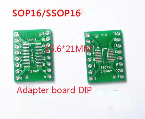 Бесплатная доставка 100 шт. плата перевода SOP16 SSOP16 TSSOP16 SMD для DIP 0 65/1 27 мм адаптера |