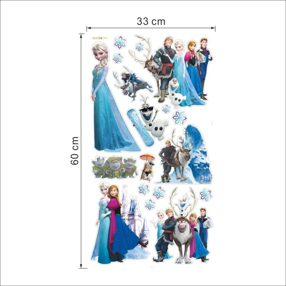 Magic-Cartoon-princess-Elsa-Anna-wall-stickers-for-kids-room-diy-anime-decals-girls-bedroom-movie