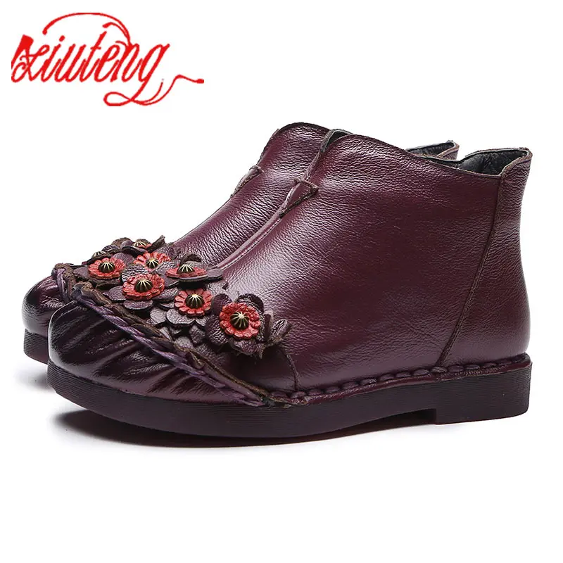 Xiuteng 2018 New Arrival Vintage Boots Genuine Leather Ankle Boots Winter Women Warm Shoes Soft Non-Slip Bottom Soles Plus Size
Xiuteng 2018 New Arrival Vintage Boots Genuine Leather Ankle Boots Winter Women Warm Shoes Soft Non-Slip Bottom Soles Plus Size