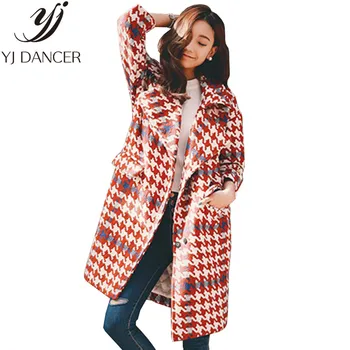 Winter 2018 Warm Cashmere Plaid Padded Woolen Women Wool Blend Coat Fashion Long Trench Female Outerwear Casual Ladies Jacket
Winter 2018 Warm Cashmere Plaid Padded Woolen Women Wool Blend Coat Fashion Long Trench Female Outerwear Casual Ladies Jacket