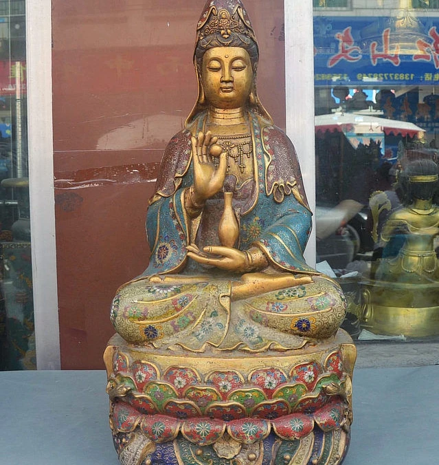 26" Tibet Buddhism Cloisonne KwanYin Hold Bottle Vase GuanYin Bodhisattva Statue
26" Tibet Buddhism Cloisonne KwanYin Hold Bottle Vase GuanYin Bodhisattva Statue