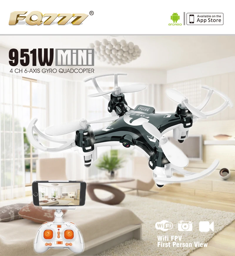 F17860/61 FQ777 951W WIFI Mini Pocket Drone FPV 4CH 6-axle gyro Quadcopter with 30W Camera Smartphone Holder Transmitter
F17860/61 FQ777 951W WIFI Mini Pocket Drone FPV 4CH 6-axle gyro Quadcopter with 30W Camera Smartphone Holder Transmitter
