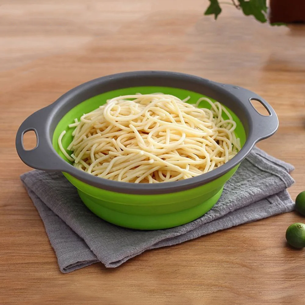 New Collapsible Silicone Plastic Drainage Basket Fruit and Vegetable Washing Filter Colander Handle Drain with Kitchen Tools
New Collapsible Silicone Plastic Drainage Basket Fruit and Vegetable Washing Filter Colander Handle Drain with Kitchen Tools