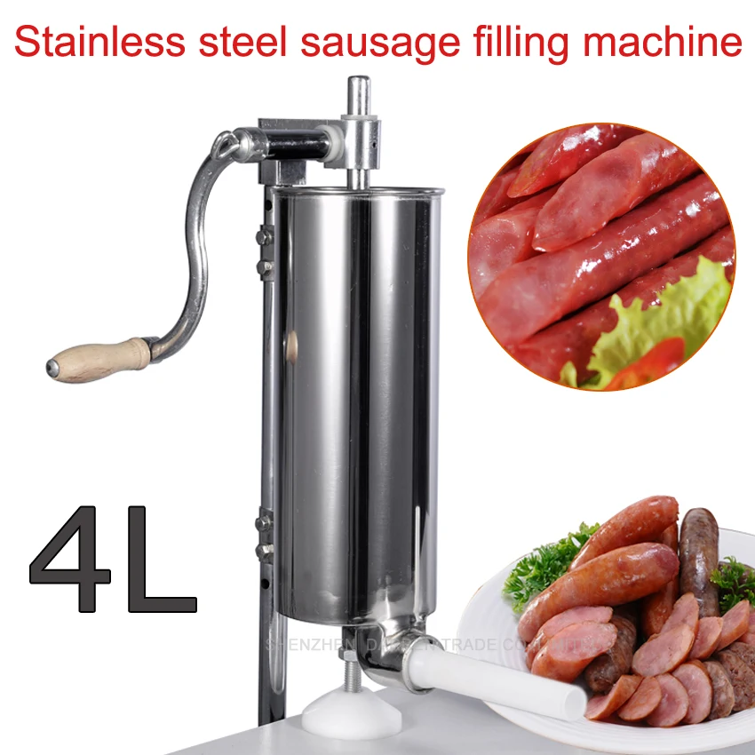 1pc 4L Stainless steel Commercial Household Manual Vertical Sausage Filler Machine with 1.3,1.9,2.2 CM plastic pipe
1pc 4L Stainless steel Commercial Household Manual Vertical Sausage Filler Machine with 1.3,1.9,2.2 CM plastic pipe