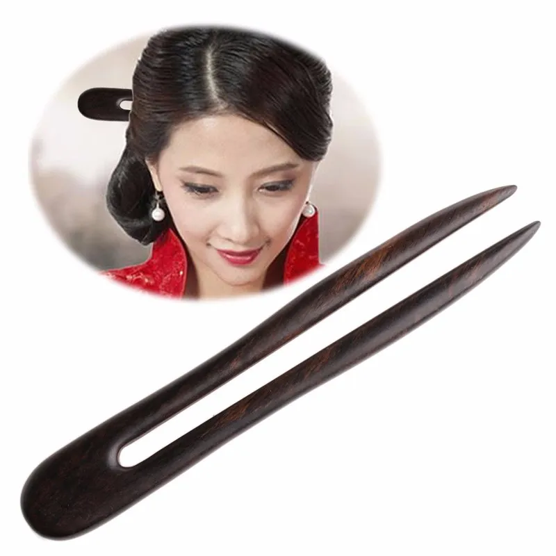 New Women Handmade Carved Wooden Hair Stick Pin Wood Vintage Hair Accessories