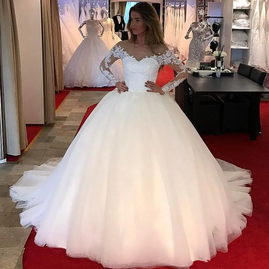 off-the-shoulder-long-sleeves-ball-gown-wedding-dress-with-beads-sequins-puffy-wedding-gown-corset-back-modest-bridal-dresses_副本