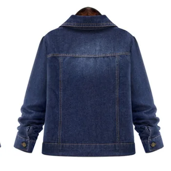 Fashion Female Long Sleeve Jeans Outerwear Short Casual Buttons Blue Overcoats Women Turn-Down Collar Denim Jackets 
Fashion Female Long Sleeve Jeans Outerwear Short Casual Buttons Blue Overcoats Women Turn-Down Collar Denim Jackets