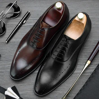 Luxury Round Toe Carved Man Formal Dress Shoes Genuine Leather Handmade Footwear Medallion Men's Wedding Party Oxfords NE40
Luxury Round Toe Carved Man Formal Dress Shoes Genuine Leather Handmade Footwear Medallion Men's Wedding Party Oxfords NE40