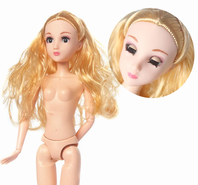Blink 3D eyes Doll / Real Eyeslash Nude Naked doll / 12 Joint Moveable / Gold Hair Head & Body For Barbie Fahion Doll Toys Xmas
Blink 3D eyes Doll / Real Eyeslash Nude Naked doll / 12 Joint Moveable / Gold Hair Head & Body For Barbie Fahion Doll Toys Xmas
