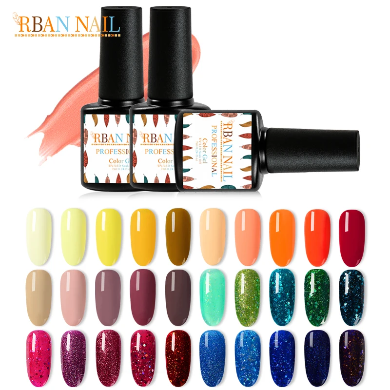 RBAN NAIL Gel Nail Pure Glitter Polish 7ml 296 Colors Soak Off UV Manicure Gel Nail Polish DIY Nail Art Lacquer Decorations
RBAN NAIL Gel Nail Pure Glitter Polish 7ml 296 Colors Soak Off UV Manicure Gel Nail Polish DIY Nail Art Lacquer Decorations