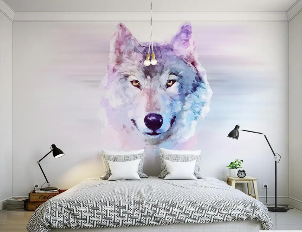 Пользовательские 3D фрески Мультфильм Волк papel де parede отель Ресторан Кофейня