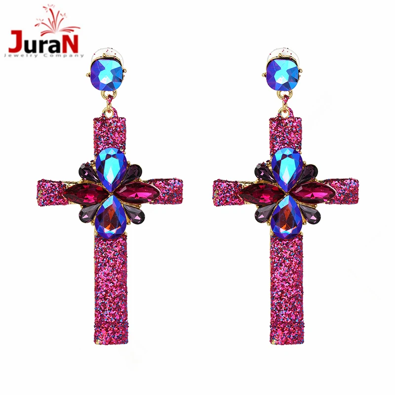 JURAN 2018 Rhinestone Earring Jewelry good quality Crystal Multicolor Special Bohemia Big long CROSS EARRINGS Wholesale
JURAN 2018 Rhinestone Earring Jewelry good quality Crystal Multicolor Special Bohemia Big long CROSS EARRINGS Wholesale