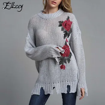 Ellacey 2019 Spring Fashion Hand Hook Embroidery Sweater Women Long Sleeve Crochet Flower Sweater Knitted Pullovers Knitwear
Ellacey 2019 Spring Fashion Hand Hook Embroidery Sweater Women Long Sleeve Crochet Flower Sweater Knitted Pullovers Knitwear