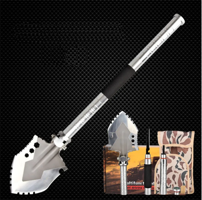 Фото Garden or Outdoor Tools coverd Sponge handle High carbon steel Survival Shovel Multi-Function Folding | Инструменты