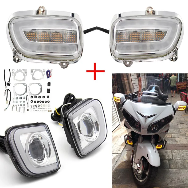 Motorbike Front LED Turn Signals And LED Turn Signal Driving Fog Light For Honda Goldwing GL1800 2012-2017 F6B 2013-2017
Motorbike Front LED Turn Signals And LED Turn Signal Driving Fog Light For Honda Goldwing GL1800 2012-2017 F6B 2013-2017