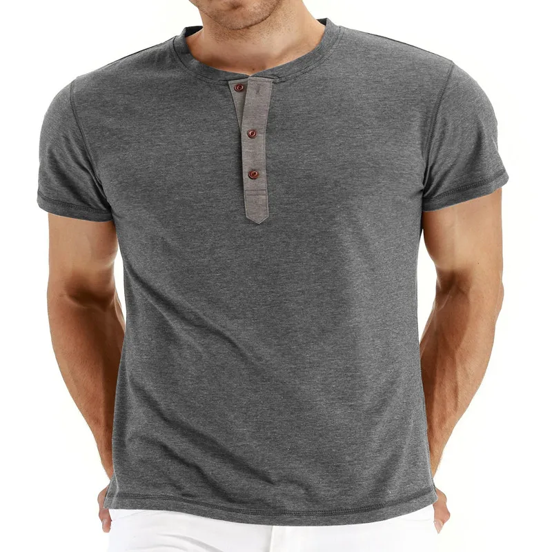 Summer Cotton Men's T-Shirt Round Collar Short Sleeve Pullover Button Solid Slim Fashion Casual T-Shirt
Summer Cotton Men's T-Shirt Round Collar Short Sleeve Pullover Button Solid Slim Fashion Casual T-Shirt