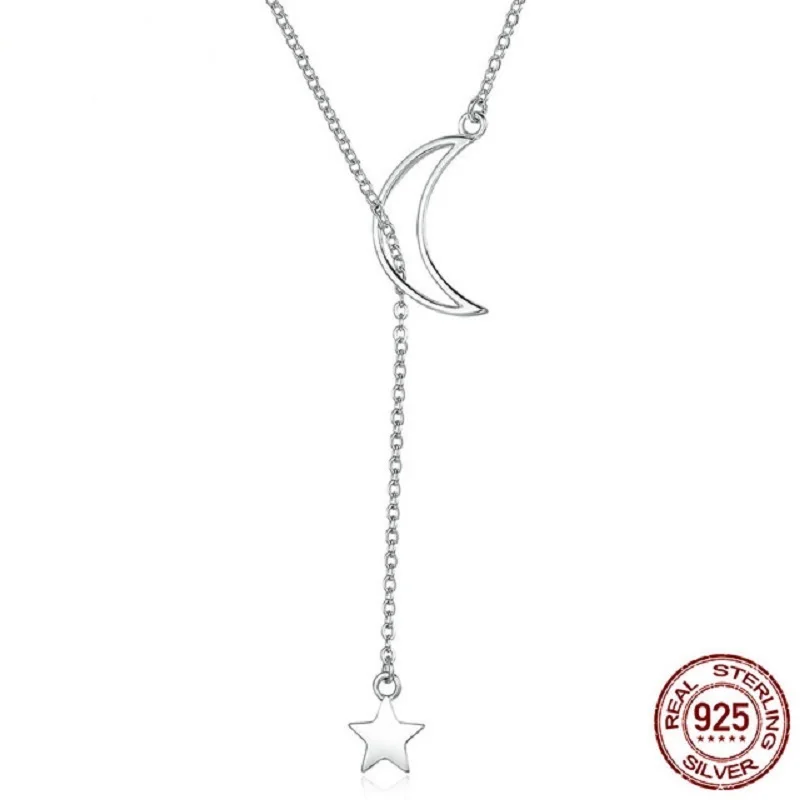 New Arrival Fashion 925 Sterling Silver Moon and Star Tales Chain Link Pendant Necklaces for Women Fine Jewelry SCN108 BAMOER
New Arrival Fashion 925 Sterling Silver Moon and Star Tales Chain Link Pendant Necklaces for Women Fine Jewelry SCN108 BAMOER