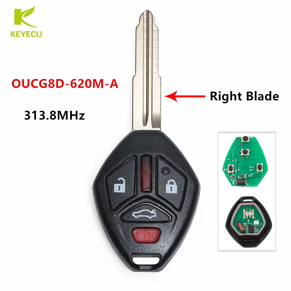 

KEYECU Replacement Keyless Entry Remote Head key Fob 313.8MHz 3+1 Button for Mitsubishi Eclipse Galant 2007 -2012 OUCG8D-620M-A