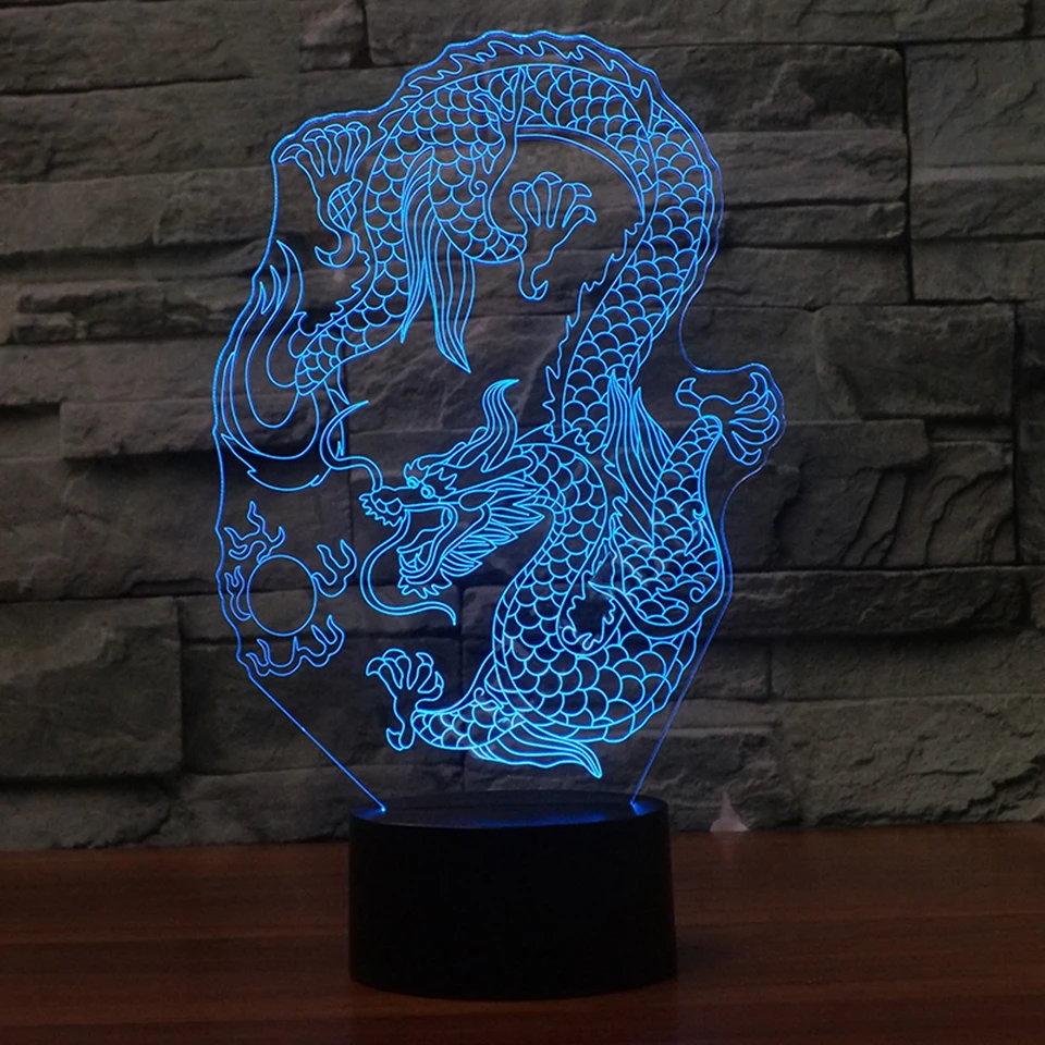 3D LED Night Light Touch Switch 7 Color Chinese Dragon Table Lamp USB Room Atmosphere Decor Colorful LED Lighting For Child Gift
3D LED Night Light Touch Switch 7 Color Chinese Dragon Table Lamp USB Room Atmosphere Decor Colorful LED Lighting For Child Gift