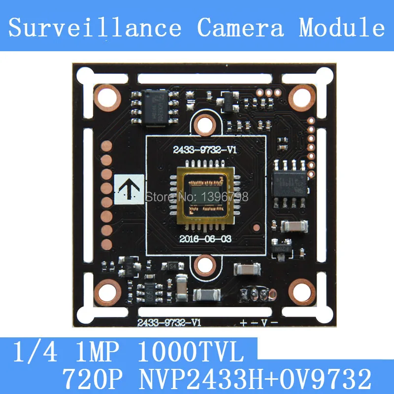 

1.0MP1280*720 AHD CCTV 720P Camera Module Circuit Board , 1/4 CMOS NVP2433H + OV9732 1000TVL PCB Board PAL / NTSC Optional