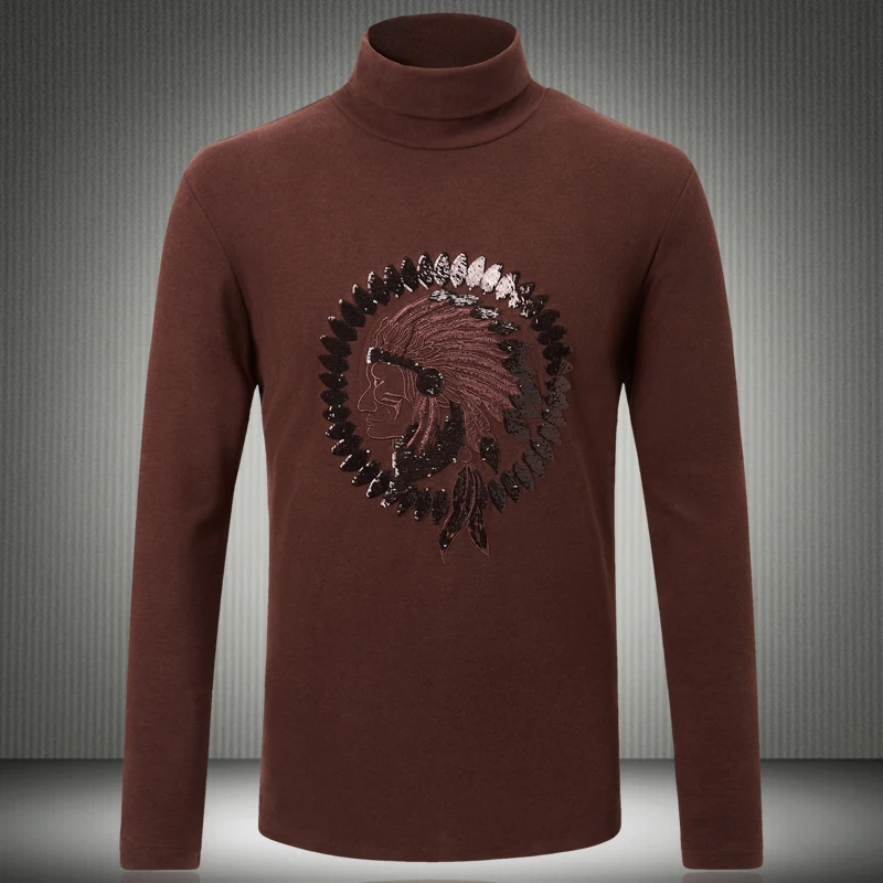 Famous Designer US Men T-shirts 2019 New Autumn Winter Indian Embroidery Turtleneck Long Sleeve Cotton T Shirt 4XL 5XL 8320
Famous Designer US Men T-shirts 2019 New Autumn Winter Indian Embroidery Turtleneck Long Sleeve Cotton T Shirt 4XL 5XL 8320