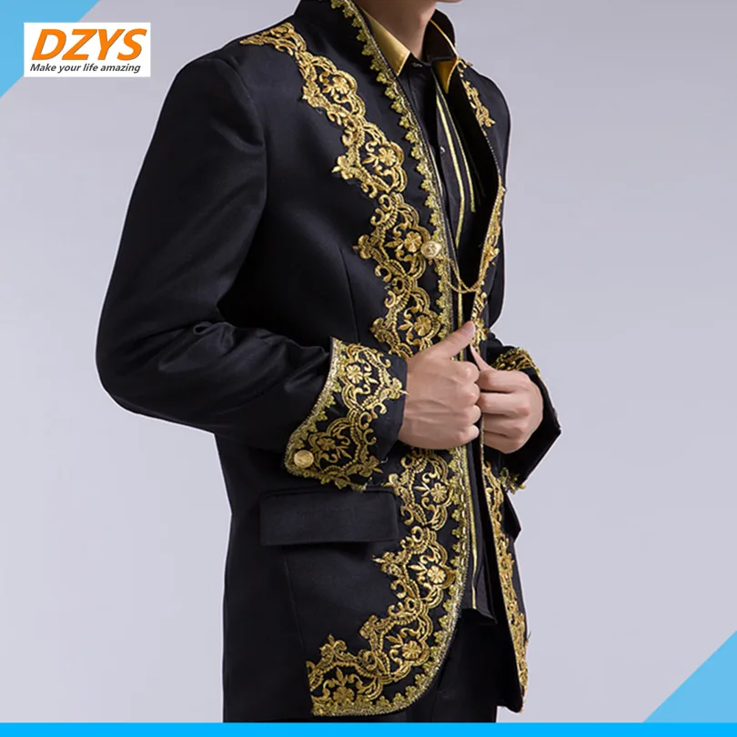 Evening party student drama performance male dress national song and dance performance embroidery collar suit
Evening party student drama performance male dress national song and dance performance embroidery collar suit