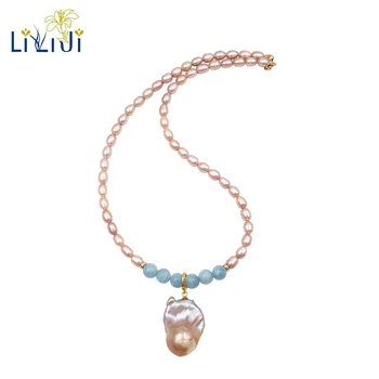 Lii Ji Aquamarine Baroque Pearl Necklace Natural Gemstone Freshwater Pearl 925 Sterling Silver 18K Gold Plated Elegant Necklace
Lii Ji Aquamarine Baroque Pearl Necklace Natural Gemstone Freshwater Pearl 925 Sterling Silver 18K Gold Plated Elegant Necklace