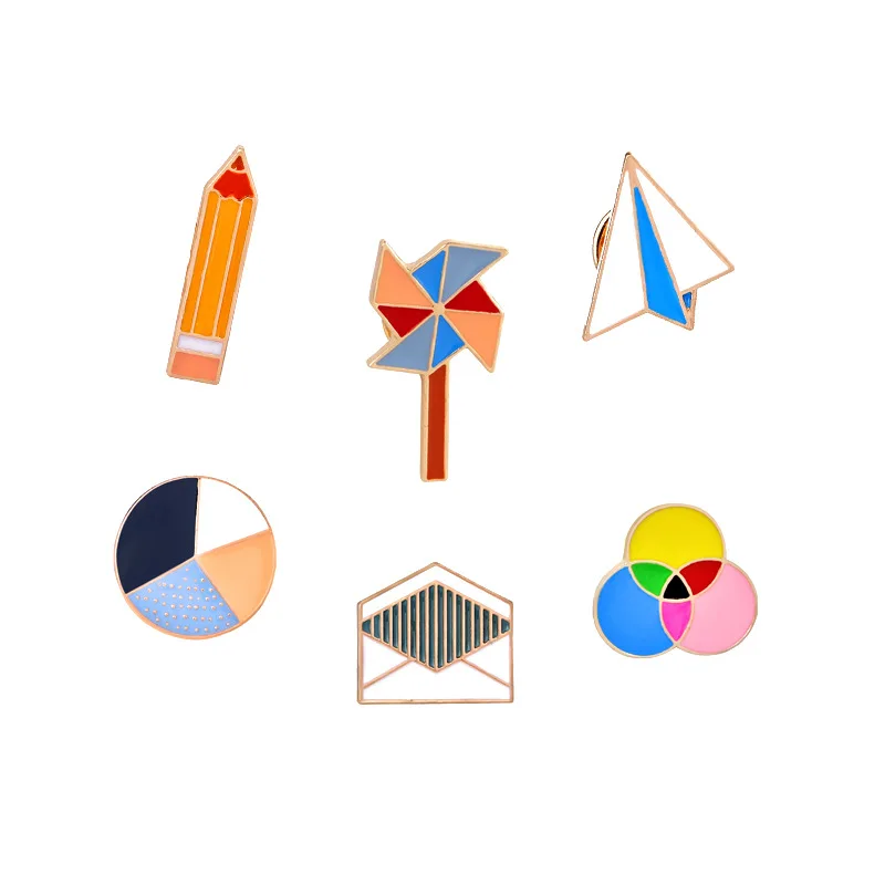 Cartoon Enamel brooch Circle Round Envelope Metal Brooch Paper Plane Windmill Pencil Pins Button Badge for women
Cartoon Enamel brooch Circle Round Envelope Metal Brooch Paper Plane Windmill Pencil Pins Button Badge for women