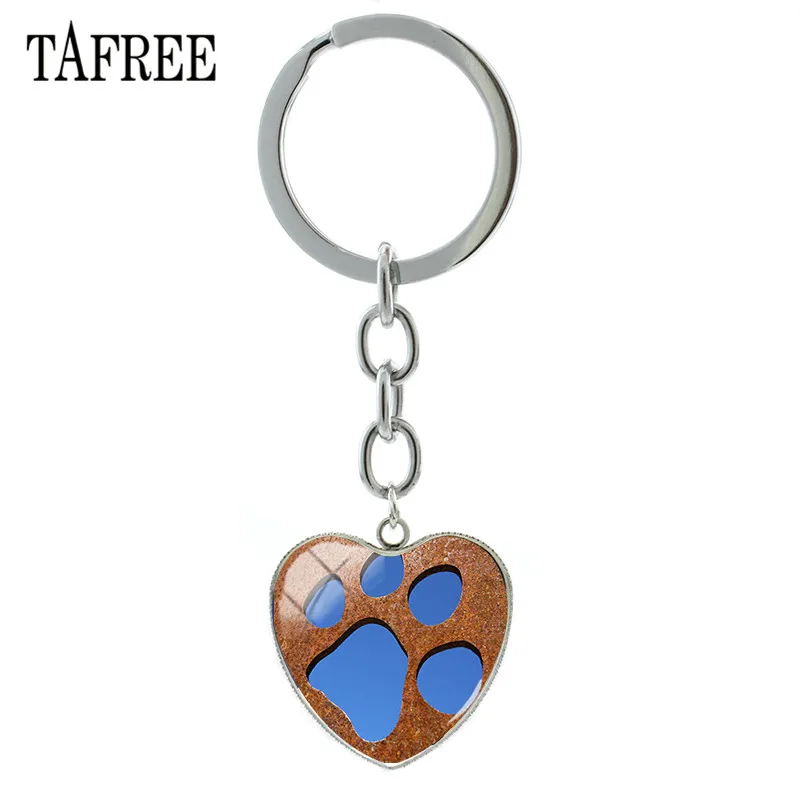 TAFREE New Animal Paw Print Keychain Love Heart Pendant Key Chains Ring Glass Cabochon Jewelry For Friend Pet lover Gift ZZ35
TAFREE New Animal Paw Print Keychain Love Heart Pendant Key Chains Ring Glass Cabochon Jewelry For Friend Pet lover Gift ZZ35