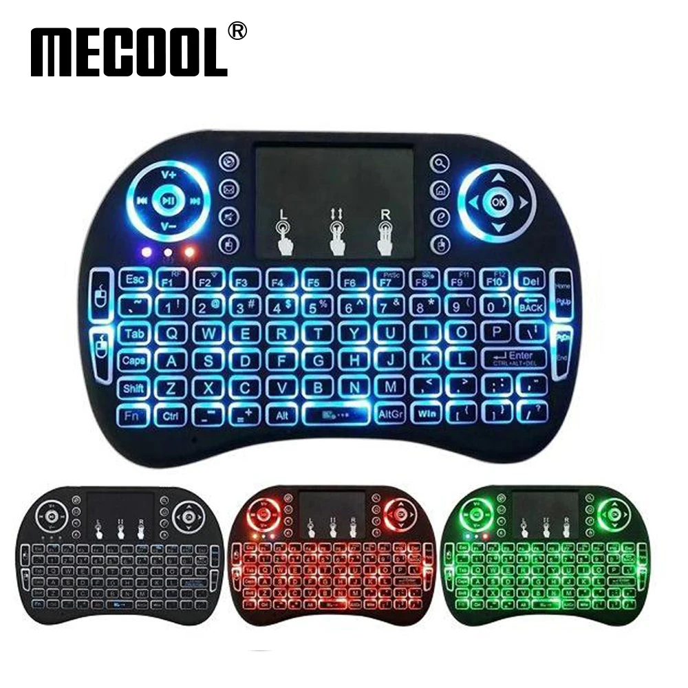 I8 Russian English Spainish 2.4GHz Backlit Wireless Mini Keyboard Air Mouse Remote Control with Touchpad For Android TV Box
I8 Russian English Spainish 2.4GHz Backlit Wireless Mini Keyboard Air Mouse Remote Control with Touchpad For Android TV Box