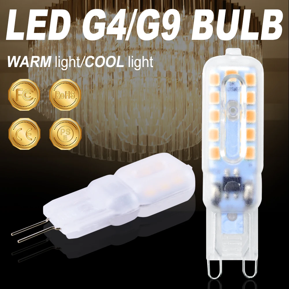 

Corn Bulb G9 LED 220V G4 LED Bulb 3W 5W Bombilla g9 LED Lamp Dimmable Light 2835 SMD Spotlight Chandelier Replace Halogen Lamp