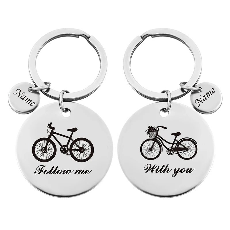 2PCs Fashion Bicycle Key Chains For Lovers Fit Valentines Day Gift Stainless Steel Key Rings Jewelry Cutomized Engrave Keychain
2PCs Fashion Bicycle Key Chains For Lovers Fit Valentines Day Gift Stainless Steel Key Rings Jewelry Cutomized Engrave Keychain