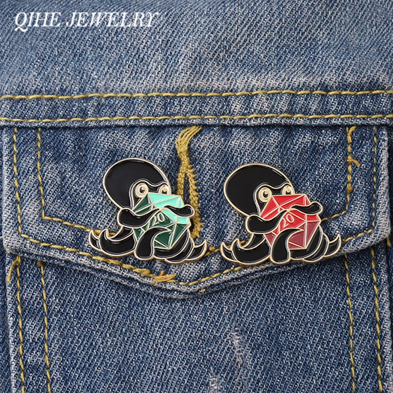 QIHE JEWELRY D20 Pin Octopus D20 Lapel Pin Dungeons and Dragons Die D20 Badges DnD Dice Brooches Game Jewelry for Game Lover
QIHE JEWELRY D20 Pin Octopus D20 Lapel Pin Dungeons and Dragons Die D20 Badges DnD Dice Brooches Game Jewelry for Game Lover