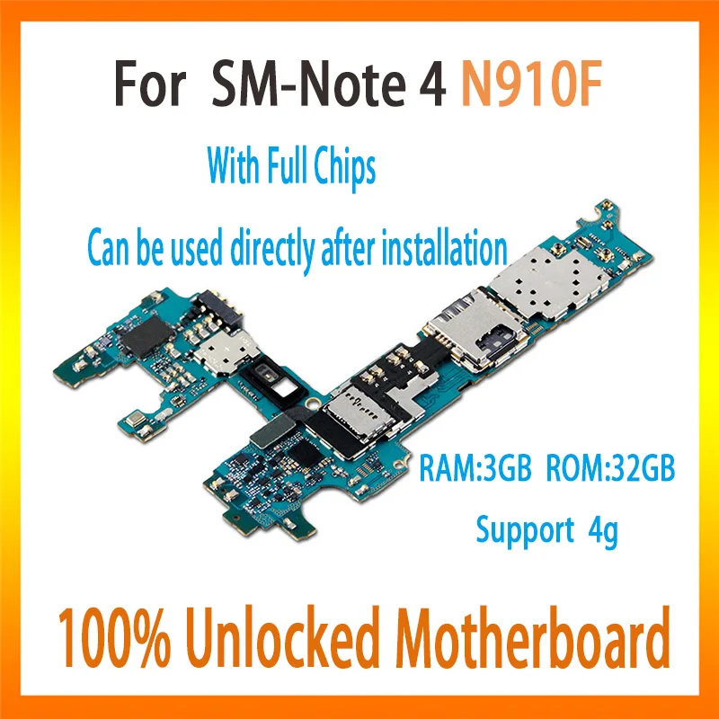 32GB Original motherboard for Samsung Galaxy Note 4 N910F N910A unlocked Europe version with chips mainboard tested good working
32GB Original motherboard for Samsung Galaxy Note 4 N910F N910A unlocked Europe version with chips mainboard tested good working