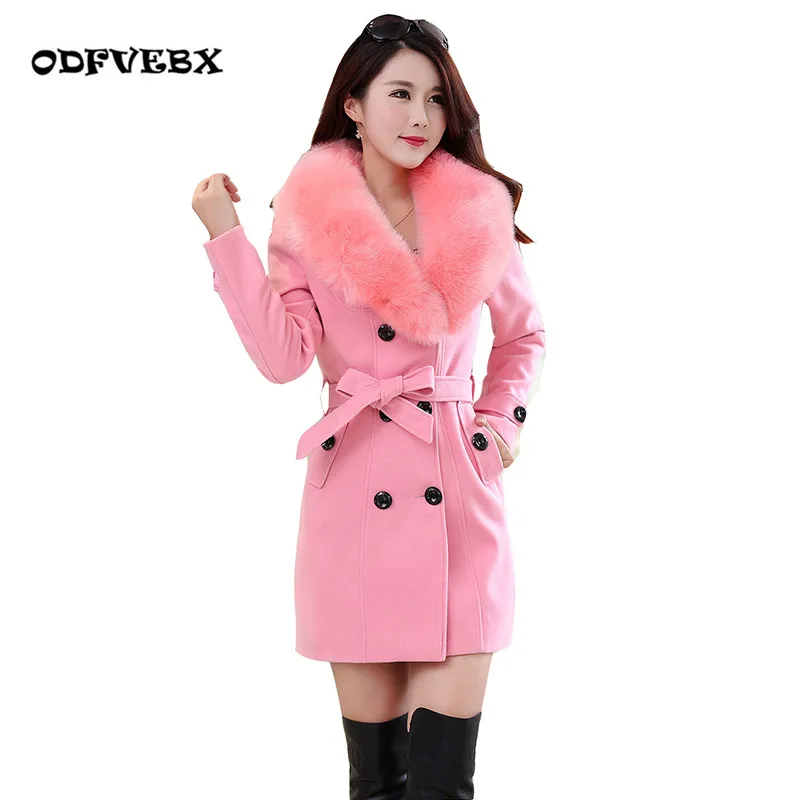 Plus size M-5XL2018 autumn winter new Female woolen coats Slim medium long coat long-sleeved fur collar jacket women's clothing
Plus size M-5XL2018 autumn winter new Female woolen coats Slim medium long coat long-sleeved fur collar jacket women's clothing