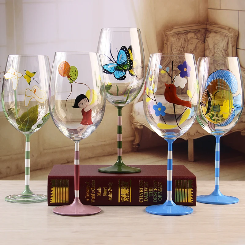 Hand painted Frosted glass colored drawing red wine cup fashion american style crystal bird fish girl creative gifts home decor
Hand painted Frosted glass colored drawing red wine cup fashion american style crystal bird fish girl creative gifts home decor