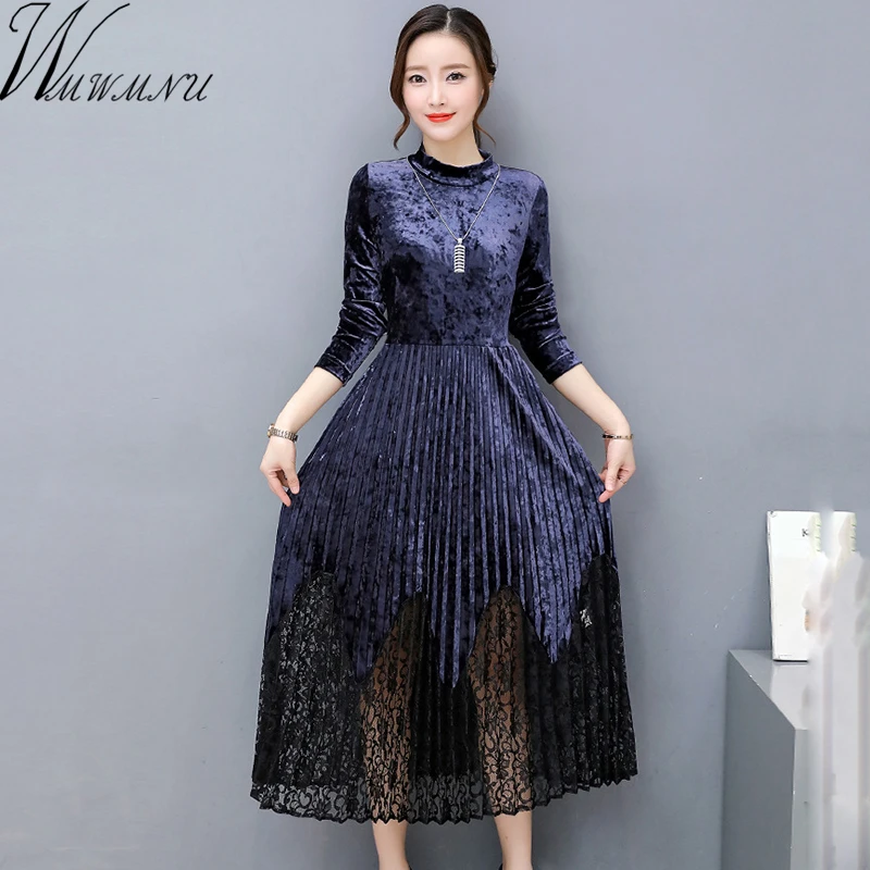 Wmwmnu Velvet soft lace patchwork dress Vintage autumn winter sexy dress women long sleeve Christmas party dresses vestidos
Wmwmnu Velvet soft lace patchwork dress Vintage autumn winter sexy dress women long sleeve Christmas party dresses vestidos