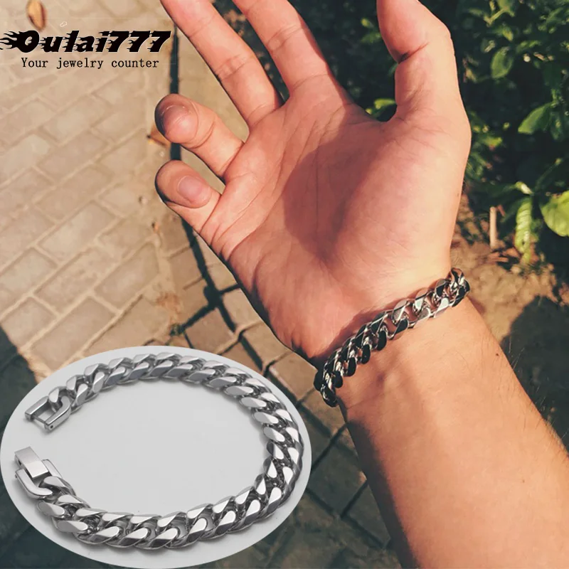 oulai777 bracelet for men stainless steel charm bracelet cuban link chain on hand chains bracelets male accessories black retro
oulai777 bracelet for men stainless steel charm bracelet cuban link chain on hand chains bracelets male accessories black retro