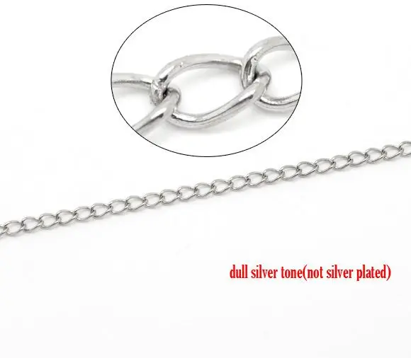 

DoreenBeads Silver Color Link-Soldered Stainless Steel Curb Chains Findings 3.5x2.5mm(1/8"x1/8"),sold per pack of 10M