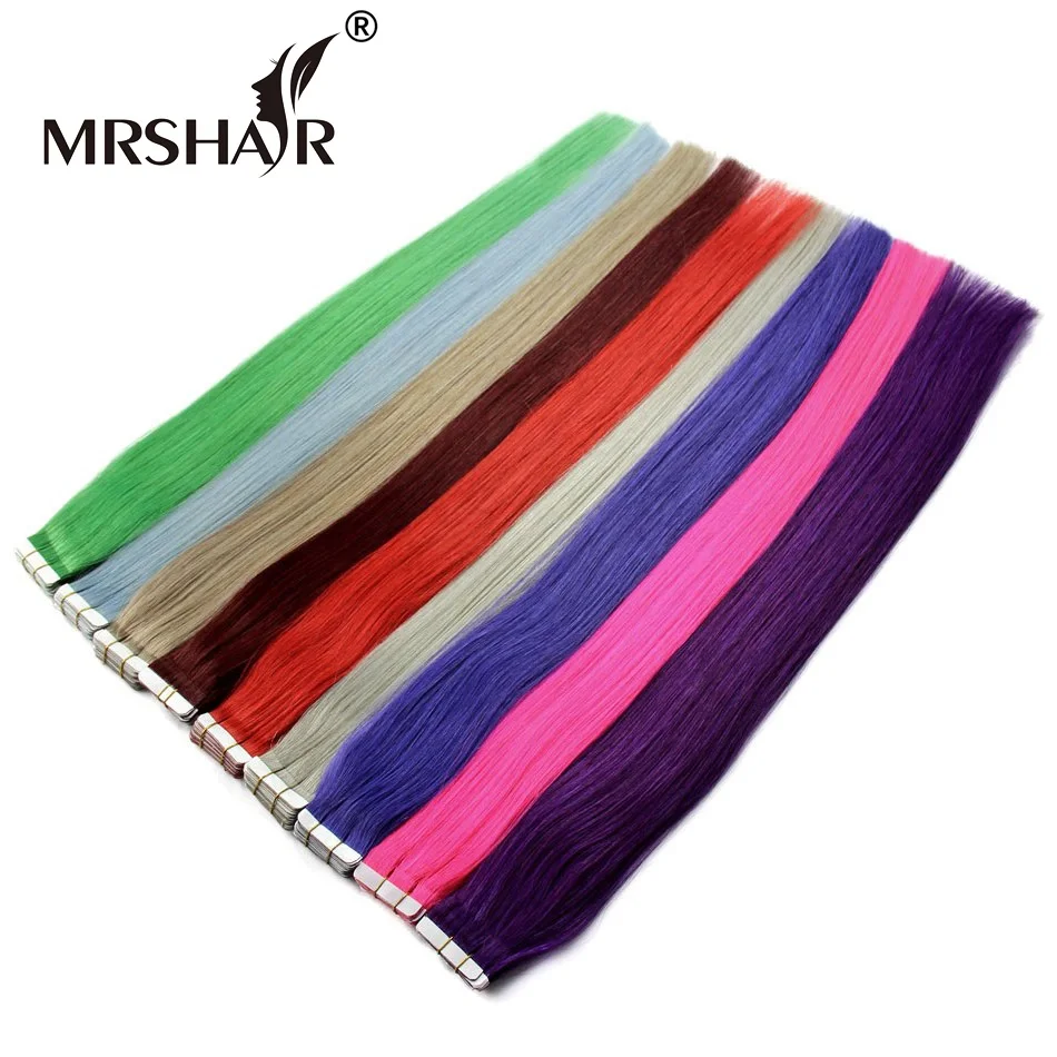 MRSHAIR 10pcs Tape In Human Hair On Tape Double Sided Machine Made Remy Tape Extensions Red Purple Blue Color Real Human Hair
MRSHAIR 10pcs Tape In Human Hair On Tape Double Sided Machine Made Remy Tape Extensions Red Purple Blue Color Real Human Hair