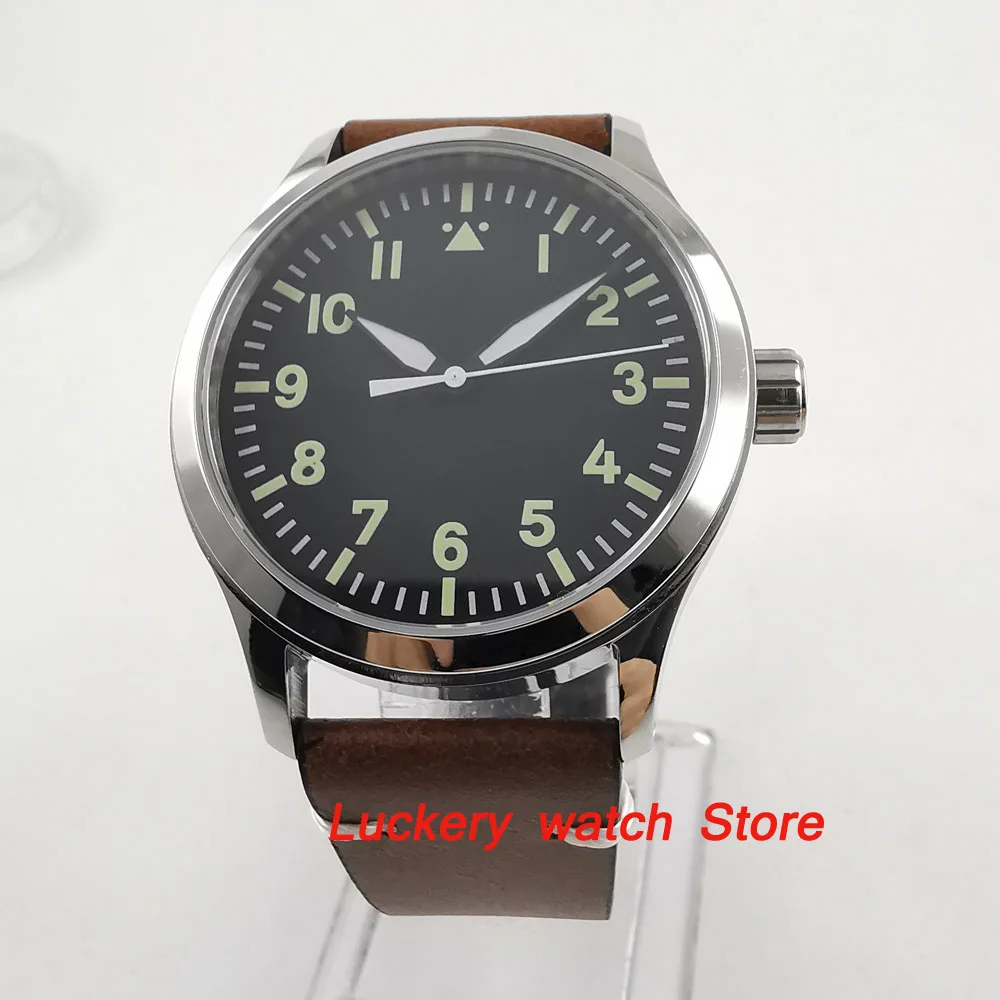 42mm men's watch black sterile dial luminous sapphire glass Automatic watch-CA03
42mm men's watch black sterile dial luminous sapphire glass Automatic watch-CA03