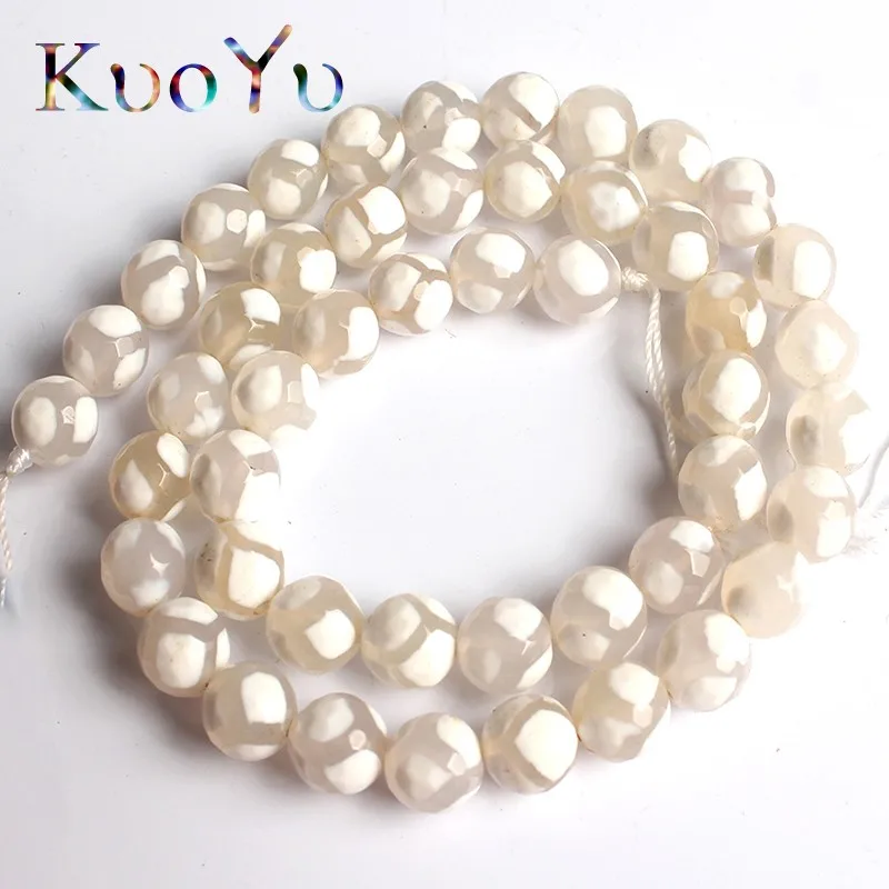 Natural Stone Faceted White Spot Agates Onyx Beads Loose Spacer Beads For Jewelry Making 15'' 8/10mm DIY Bracelets Necklace
Natural Stone Faceted White Spot Agates Onyx Beads Loose Spacer Beads For Jewelry Making 15'' 8/10mm DIY Bracelets Necklace